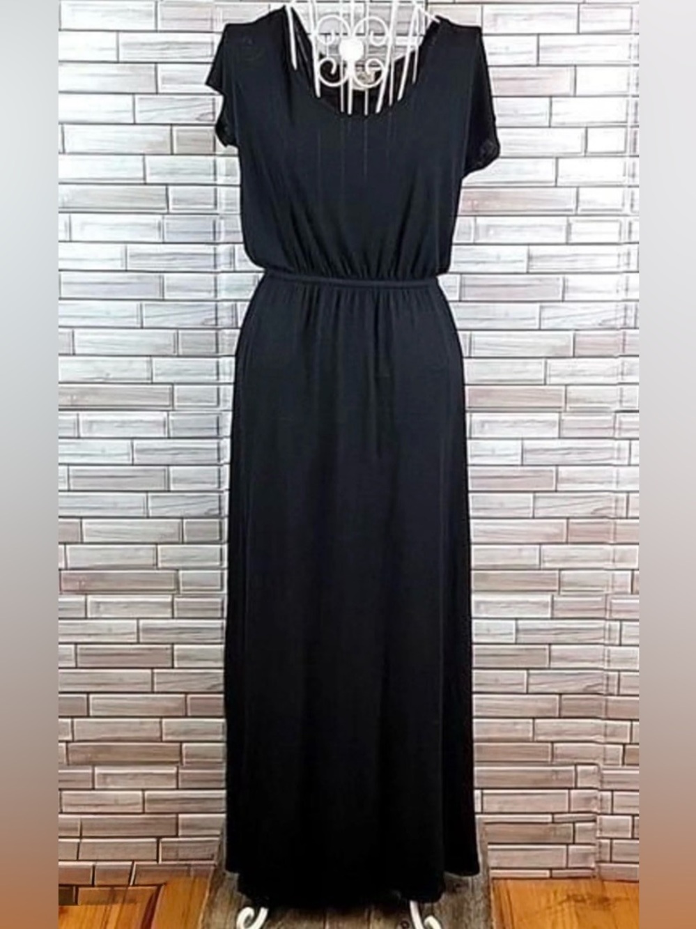 Puella Black Maxi Dress with Scoop Neck